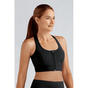 Amoena® Zipper Sports Bra  Zipper sports bra, Sports bra, Sports