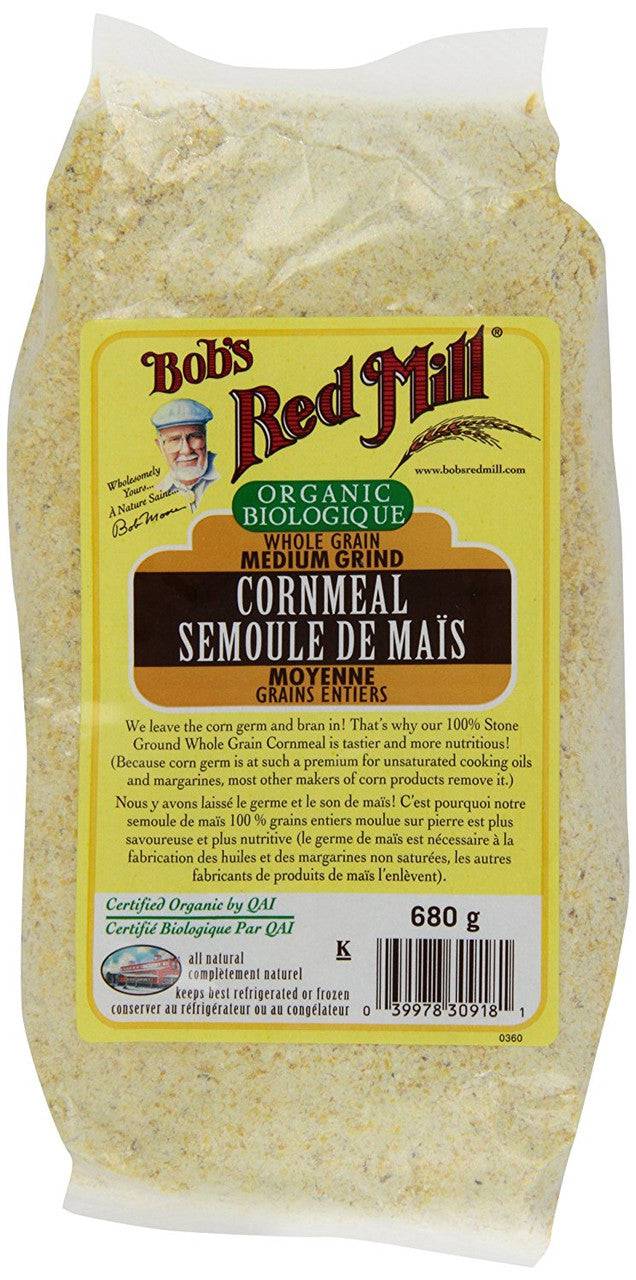 Bob's Red Mill Organic Whole Grain Medium Grind Cornmeal 680g