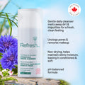 Refresh Botanicals Hydrating Facial Cleanser with Cornflower & Cucumber 100mL - Yeswellness.com