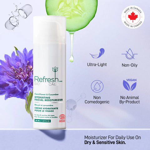 Refresh Botanicals  Hydrating Facial Moisturizer with Cornflower & Cucumber 50mL