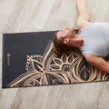 Gaiam Premium Reversible Marbled Bronze Medallion Yoga Mat 6mm - YesWellness.com