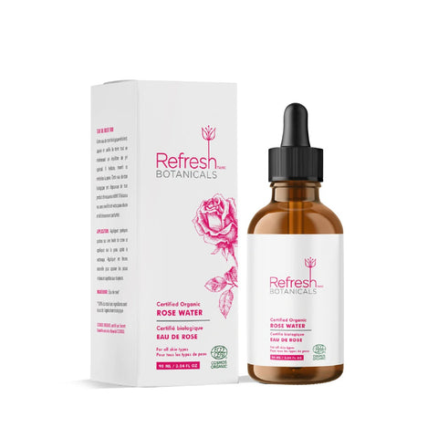 Refresh Botanicals Rose Water Certified Organic 90mL - Yeswellness.com