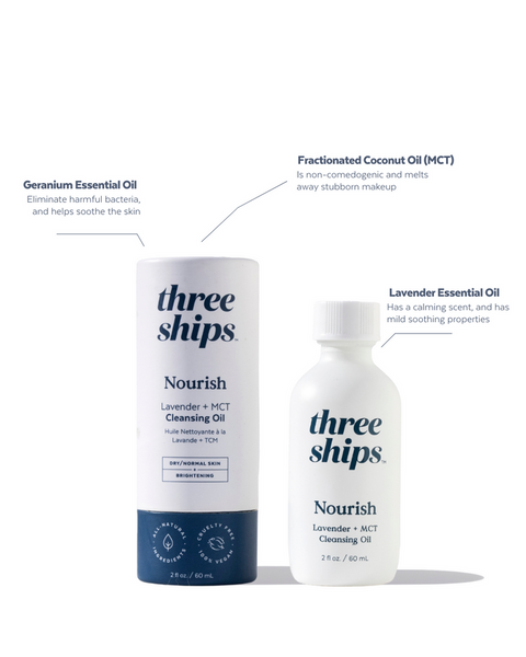 Three Ships Nourish Lavender & MCT Cleansing Oil 60mL