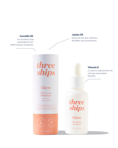 Three Ships Glow 49% Jojoba Oil Serum 30mL