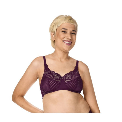 Amoena Karolina Padded Wire Free Bra Dark Berry/Sand