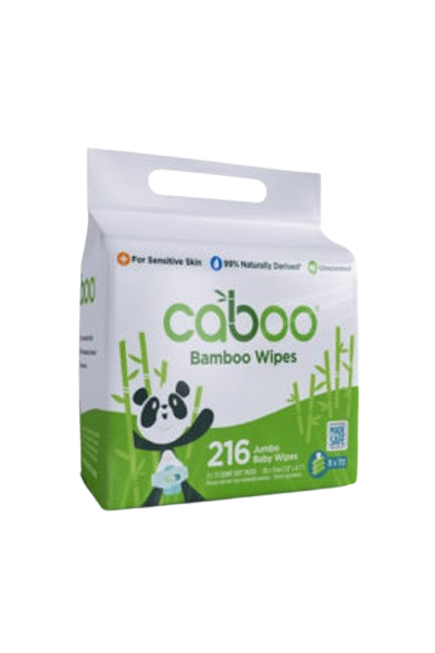 Caboo Bamboo Baby Wipes Jumbo Unscented 216 Counts - Yeswellness