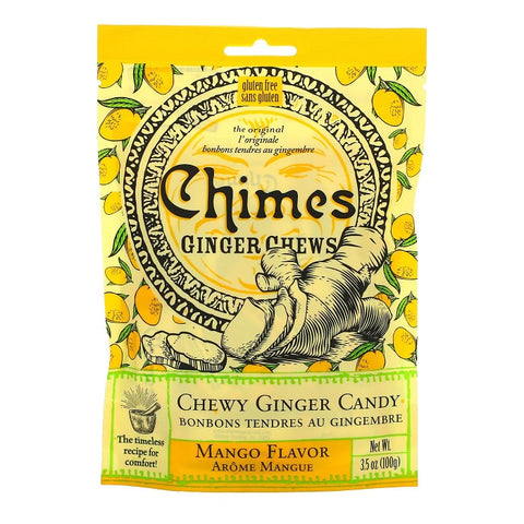 Chimes Ginger Chews Candy Mango Flavor (Various Sizes) - YesWellness.com