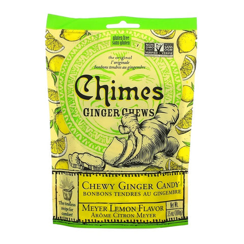 Chimes Ginger Chews Meyer Lemon Flavor 100g - YesWellness.com