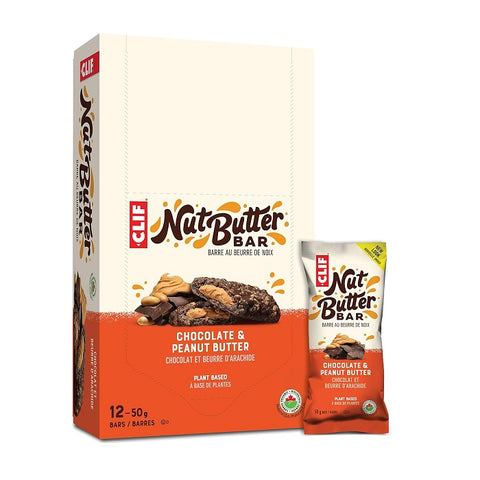 Clif Nut Butter Bar Chocolate & Peanut Butter 12x50g Box - YesWellness.com