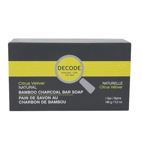 Decode Bamboo Charcoal Bar Soap Citrus Vetiver 148g