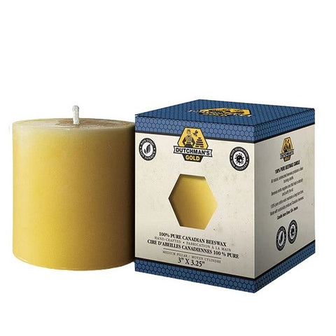 Dutchman's Gold Beeswax Candles Pillar Medium 3x3.25