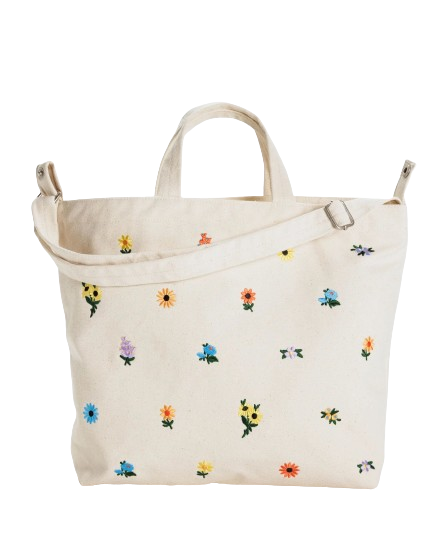 BAGGU Horizontal Zip Duck Bag Embroidered Ditsy Floral - Yeswellness