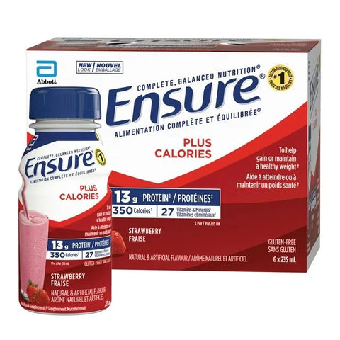 Expires February 2025 Clearance Ensure Plus Calories Strawberry Nutrition Shake 6x235mL