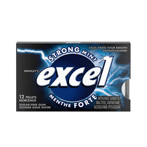 Expires December 2024 Clearance Excel Sugar-Free Chewing Gum 12x12 Pieces - Strong Mint