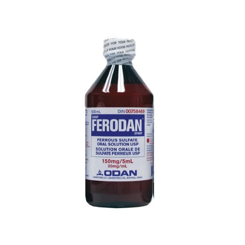 Ferodan Ferrous Sulfate Oral Solution USP 150mg 5mL - YesWellness.com