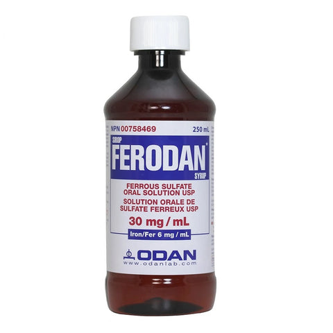Ferodan Ferrous Sulfate Oral Solution USP 30mg 250mL - YesWellness.com