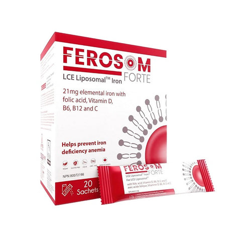 Ferosom Forte LCE Liposomal Iron Sachets - 20 Count - YesWellness.com