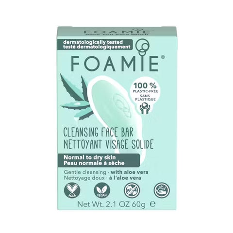 Foamie Cleansing Face Bar Normal To Dry Skin Aloe Vera 80g