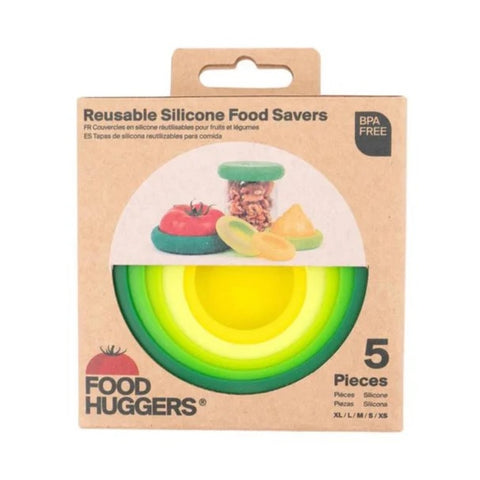 Food Huggers Reusable Silicone Food Savers Fresh Greens 5 Count