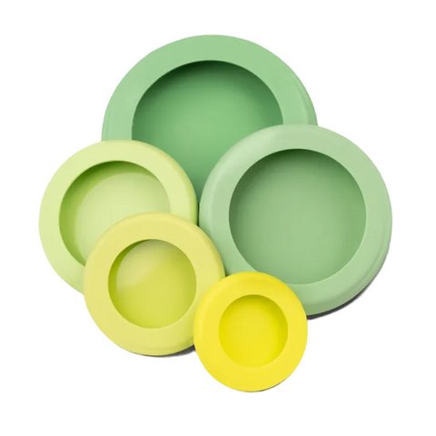 Food Huggers Reusable Silicone Food Savers Sage Green 5 Count