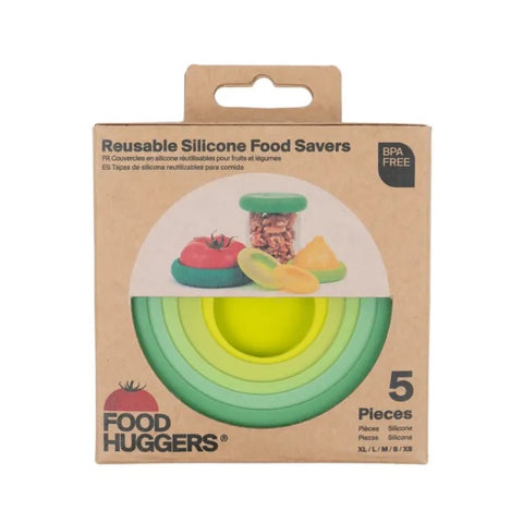 Food Huggers Reusable Silicone Food Savers Sage Green 5 Count