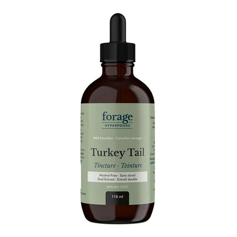 Expires October 2024 Clearance Forage Hyperfoods Turkey Tail Tincture Alcohol Free 118mL