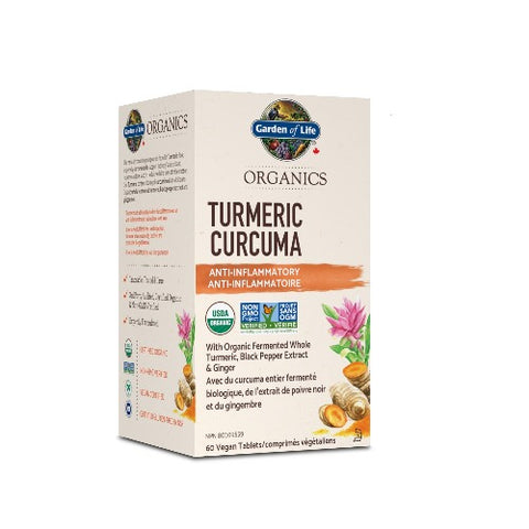 Garden of Life Organics Turmeric Curcuma 60 Vegan Tablets - YesWellness.com