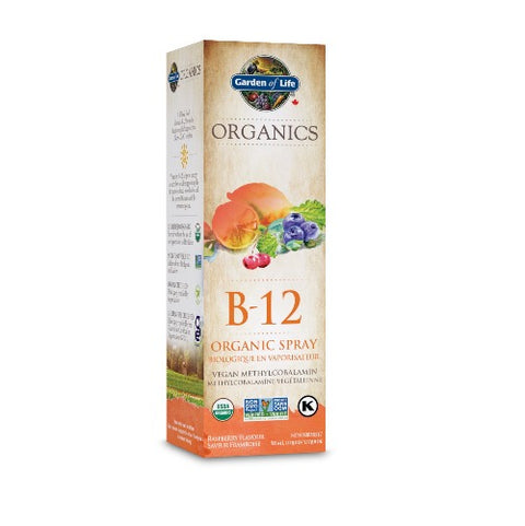 Garden of Life Organics Vitamin B-12 Organic Spray - 58 ml Raspberry - YesWellness.com