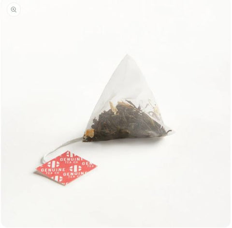 Genuine Tea Premium Jasmine Green Tea Pyramid Tea Bags 15 Count