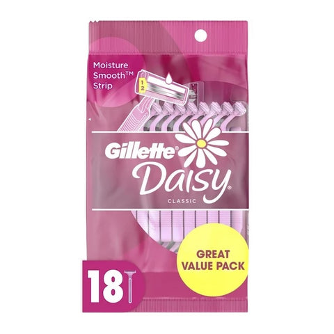 Gillette Daisy Classic Women Disposable Razor 18 Razors 