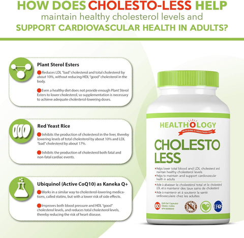 Healthology Cholesto-Less 60 Capsules - YesWellness.com