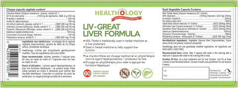 Healthology Liv-Great Liver Formula 60 Capsules - YesWellness.com