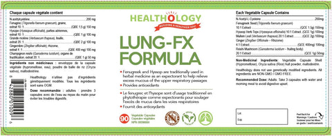 Healthology Lung-Fx Formula 90 Capsules - YesWellness.com