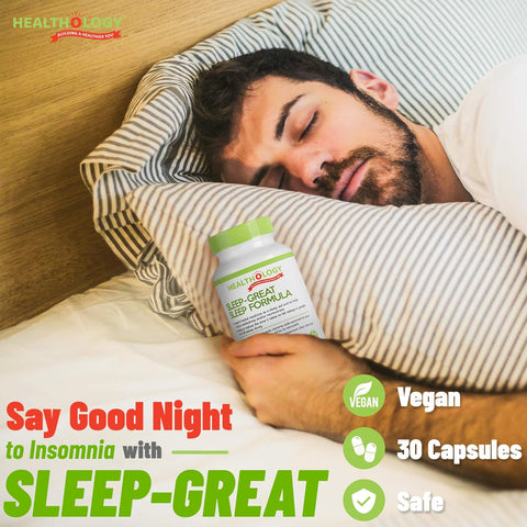 Healthology Sleep-Great Sleep Formula Capsules (Various Sizes) - YesWellness.com