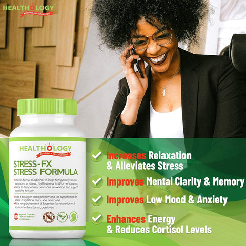 Healthology Stress-Fx Stress Formula 60 Capsules - YesWellness.com