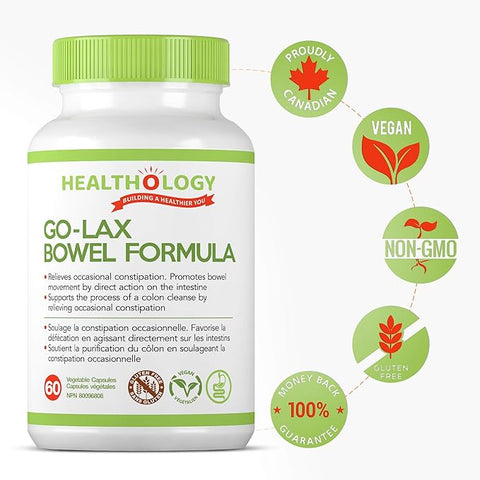 Healthology Go-Lax Bowel Formula 60 Capsules - YesWellness.com