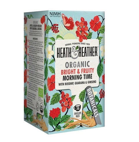 Heath & Heather Organic Bright & Fruity Morning Time Tea 20 Count