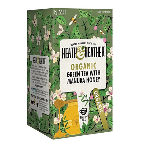 Heath & Heather Organic Green Tea & Manuka Honey 20 Count