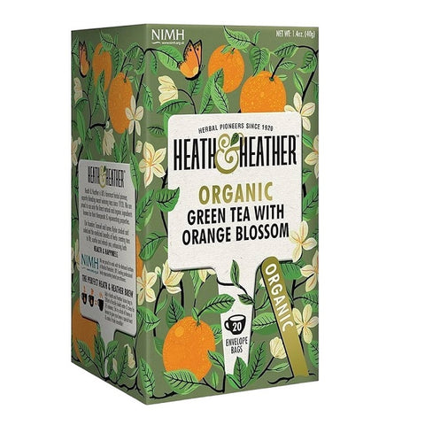 Heath & Heather Organic Green Tea & Orange Blossom 20 Count