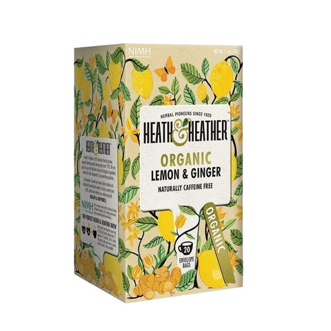 Heath & Heather Organic Lemon & Ginger Tea 20 Count