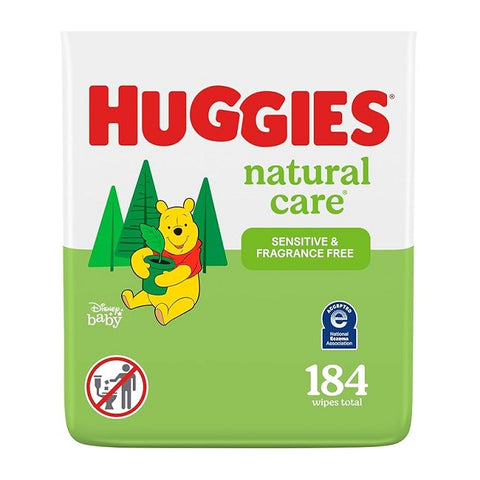 Huggies Natural Care Sensitive & Fragrance Free Wipes 3 x 184