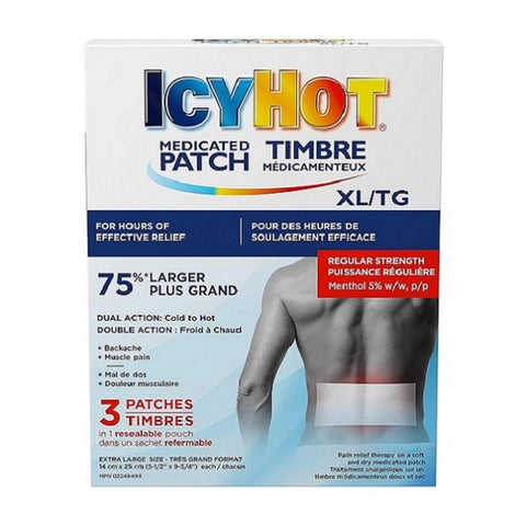 Icy Hot Medicated Back Patched 3 Extra Large