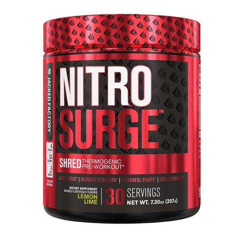 Jacked Factory Nitro Surge Shred Pre Workout Supplement 30 Servings (Various Flavours)