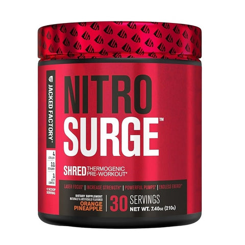 Jacked Factory Nitro Surge Shred Pre Workout Supplement 30 Servings (Various Flavours)