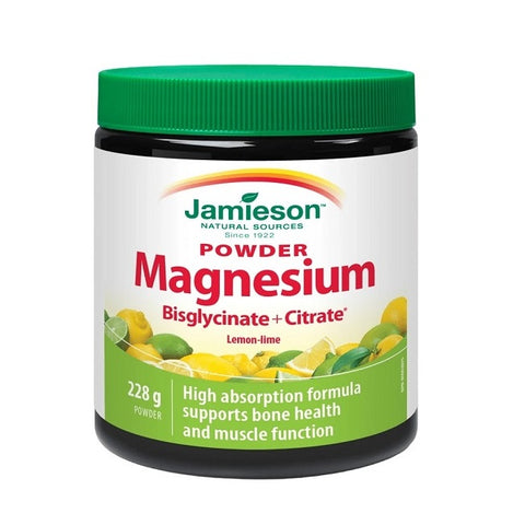 Jamieson Powder Magnesium Bisglycinate + Citrate Lemon Lime 228g