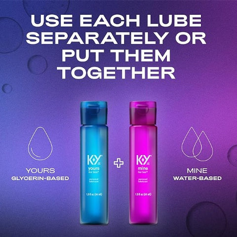 K-Y Yours and Mine Couples Lubricant 2 Bottles x 44mL instructions