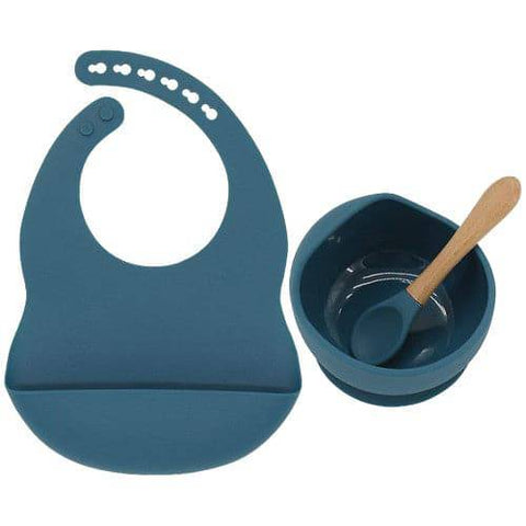 Knute Kids Silicone Bib with Bowl & Spoon Set (Various Colours) - YesWellness.com