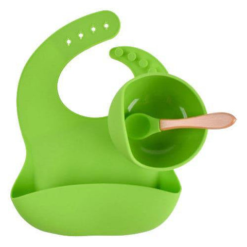Knute Kids Silicone Bib with Bowl & Spoon Set (Various Colours) - YesWellness.com