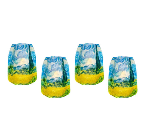 Modgy Luminary Lanterns Wheat Field by Van Gogh - Set of 4