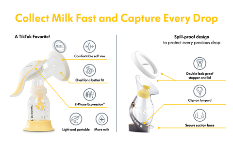 Medela Perfect Pair Bundle Harmony Manual Breast Pump & Silicone Breast Milk Collector